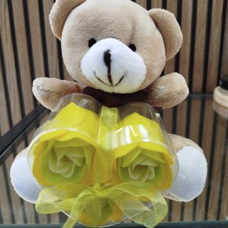 Flores de jabón + peluche