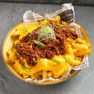 Loaded SHTO fries & pulled pork