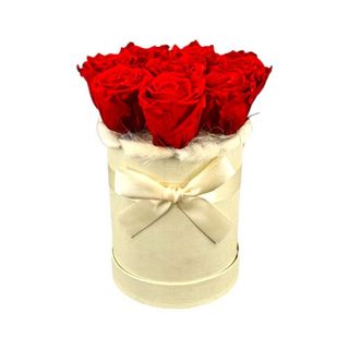 Hatbox de Rosas Vermelhas Preservadas