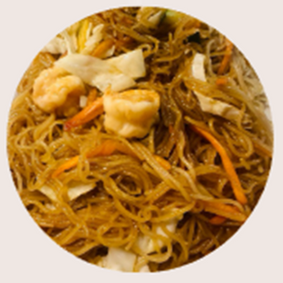 fideos de arroz con gambas