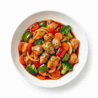 81.Pollo con salsa japonesa Agridulce y verdura