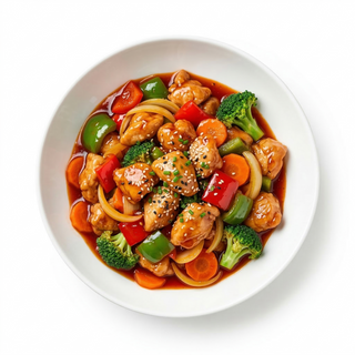 81.Pollo con salsa japonesa Agridulce y verdura