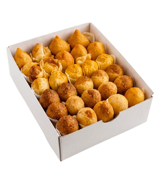 Box Festa 50 Salgados (cada salgado tem 22g)