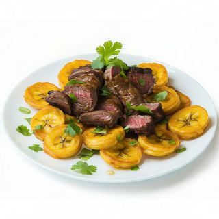 Tapa de patacones con costilla frita