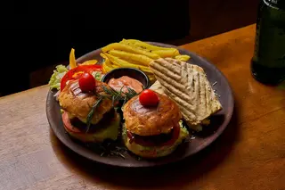 Burger sliders and Wrap Combo
