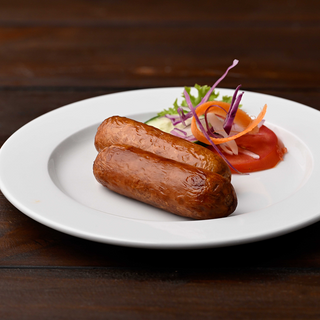 A pair of beef sausages