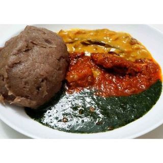 Amala + Ewedu & Gbegiri + Goat Meat