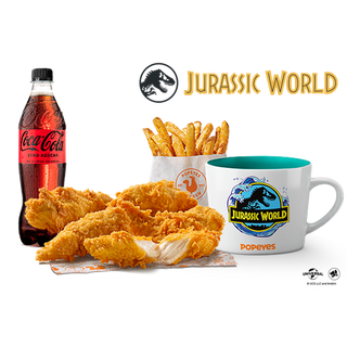 Menú 5 Tiras crujientes + Taza Jurassic World