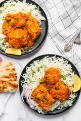 Fish Tikka Masala(half portion) With Fried Rice & Salad
