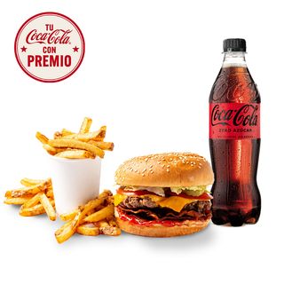 Five Guys Hamburguesa Pequeña con Queso y Beicon Combo
