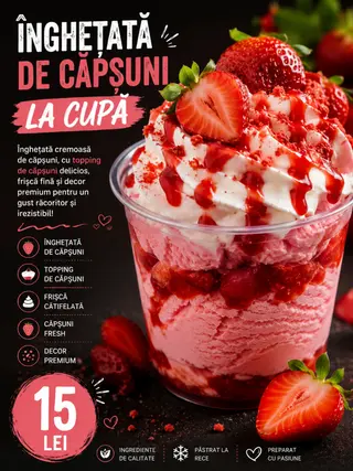 ÎNGHEȚATĂ DE CĂPȘUNI LA CUPĂ
