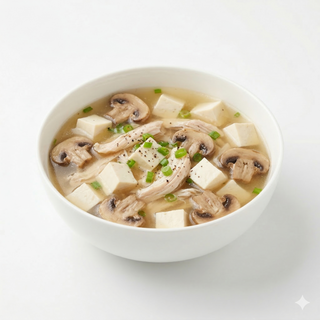Supa de pui cu tofu si ciuperci