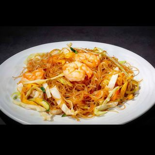 232 Spaghetti di soia con gamberi