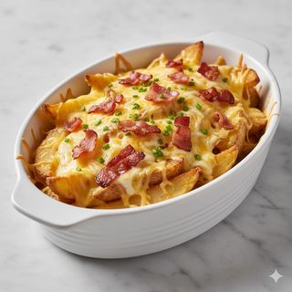 Patatas Fritas Con Queso Y Bacon