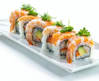 Uramaki amaebi roll
