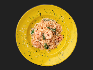 Паста з креветками в вершковому соусі