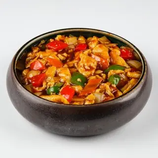 Szechuan piletina s rižom (mala) + spring rolls s mesom