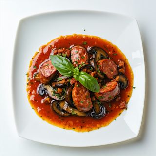 Butifarra Al Vino Con Salsa De Setas