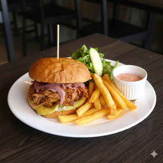 აწეწილი ღორის 
ხორცის ბურგერი