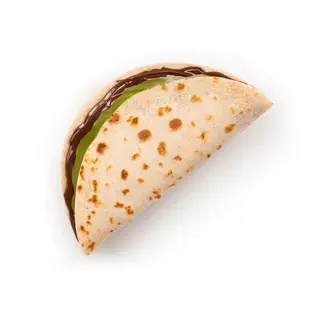 Piadina con cioccolato al latte e crema di pistacchio