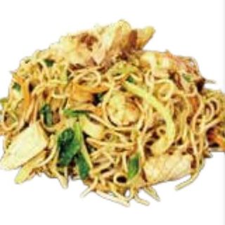 Tallarines, pollo y verduras