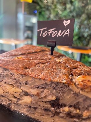 Porción d eTortilla de patata con trufa