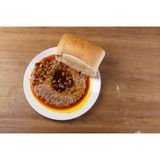Ewa agoyin and bread with 1 beef