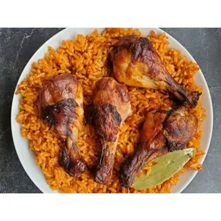 Jollof Rice (with Turkey, Chicken, Beef, or Goat)
