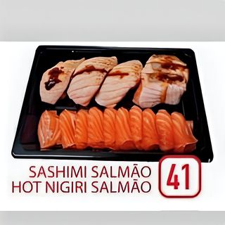 41 - Sashimi salmão hot nigiri salmão