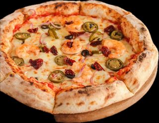 Pizza spicy gambas