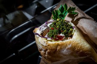SABICH - eggplant pita sandwich