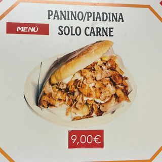 Menù piadina solo carne