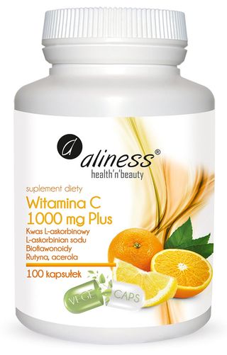 Witamina C 1000mg Plus 100 kapsułek vegecaps Aliness