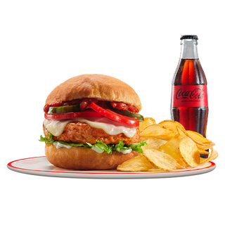 Menu Bomba Hamburger di ventricina e Chips