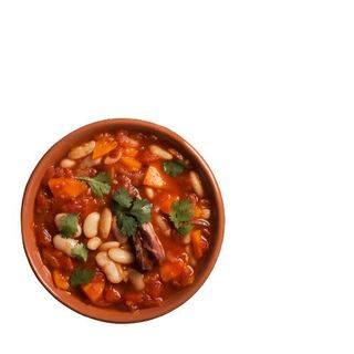 Alubias estofados con puerro y chorizo (350 g.)