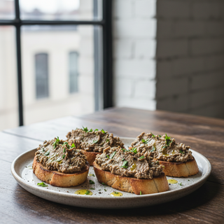 Bruschete cu pateu de casă şi ciuperci