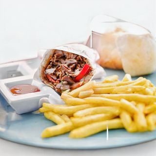 Sandwich naan chawarma dinde