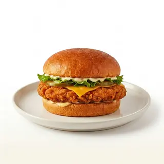 Chicken Burger with Cheese.