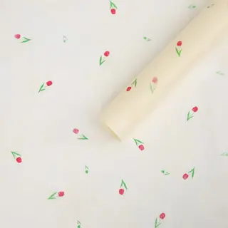 Флизелин (желтый + красные тюльпаны)