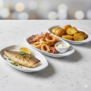 Plato De Merluza Con Chipirones