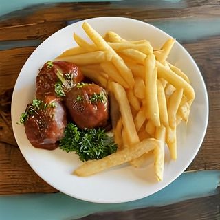 3X Spicy Meat Balls With Fries
