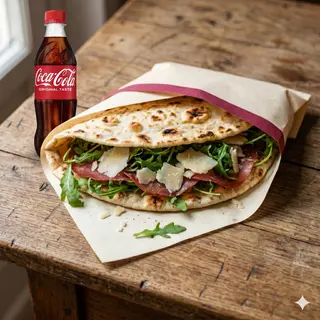 Bresaola, scaglie di Grana Padano, Rucola + bibita a scelta