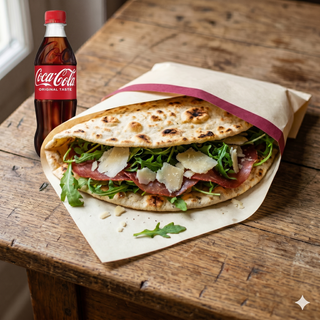Bresaola, scaglie di Grana Padano, Rucola + bibita a scelta