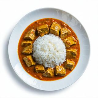 Riso con curry e vitello