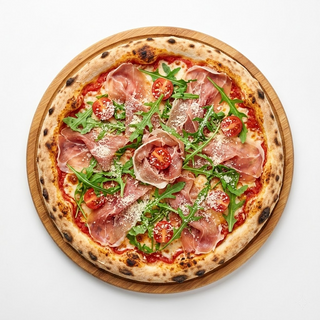 Pizza Crudo e rucola (clasica)