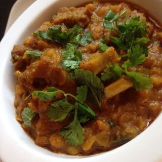 Plato De Gambas Con Salsa Curry Picante