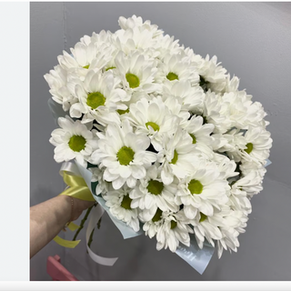 თეთრი  ქრიზანთემა 10 ტოტი