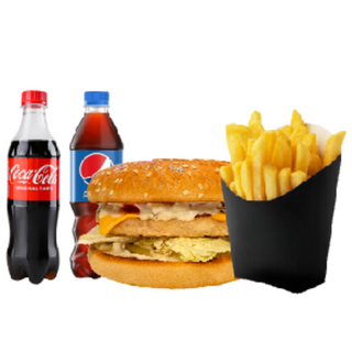 Бургер Цезар + Картопля Фрі (мала) + Напій 0,5л.*