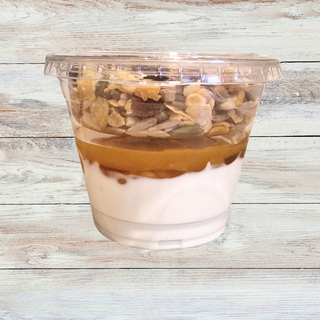 VASITO DE YOGURT & MANGO, MIEL Y FRUTOS SECOS