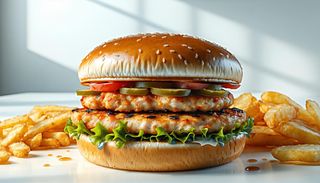 Hamburger chicken hash brown